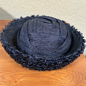 Vintage Rare Pinehurst Fifth Avenue NY The Bon Marche Women Navy Blue Hat twee